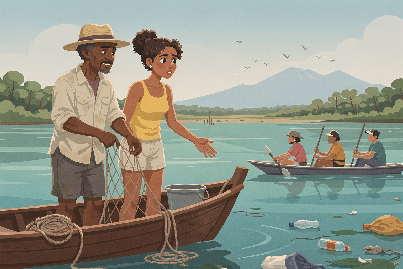 Pescando en la costa caribeña