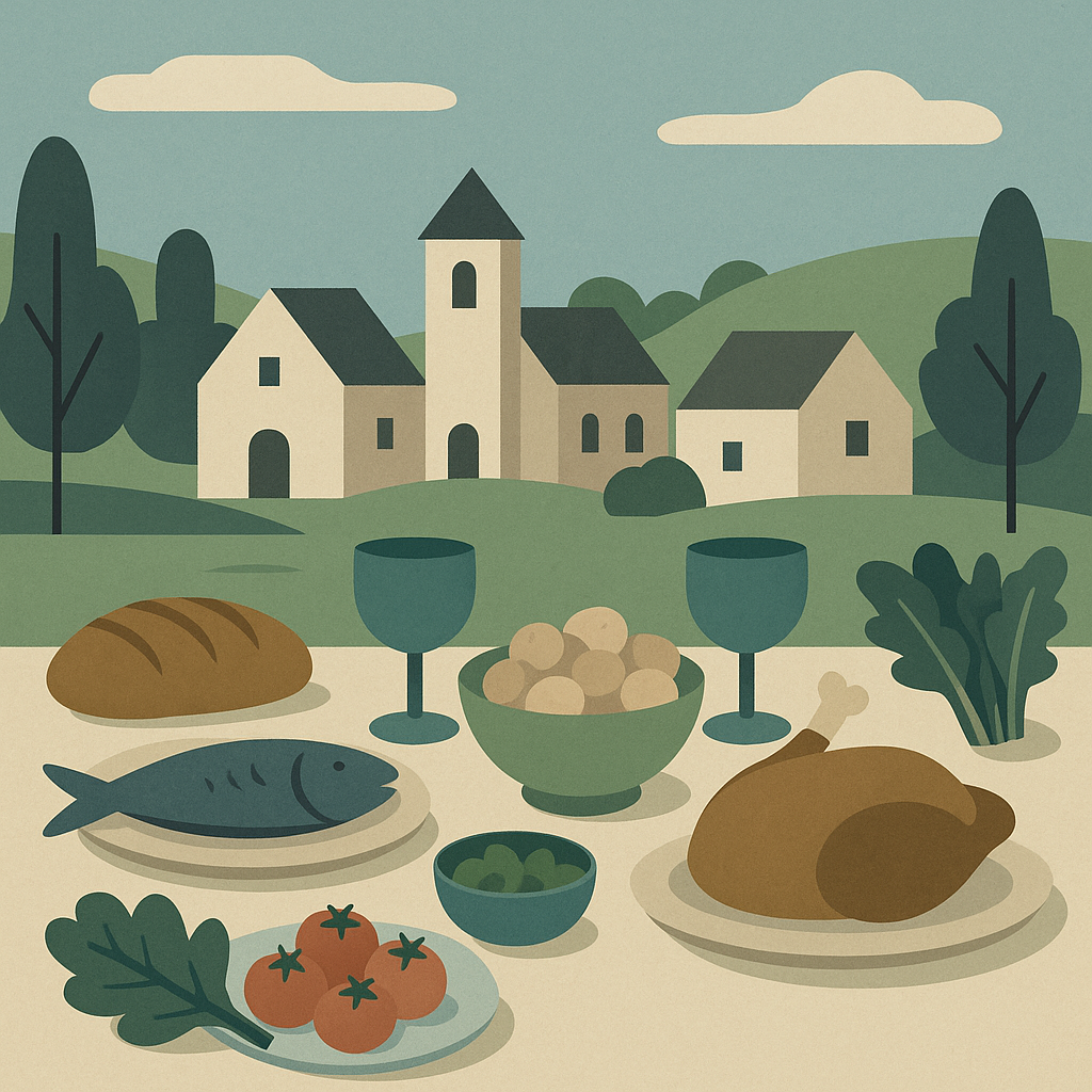 Ein Festmahl im kleinen Dorf