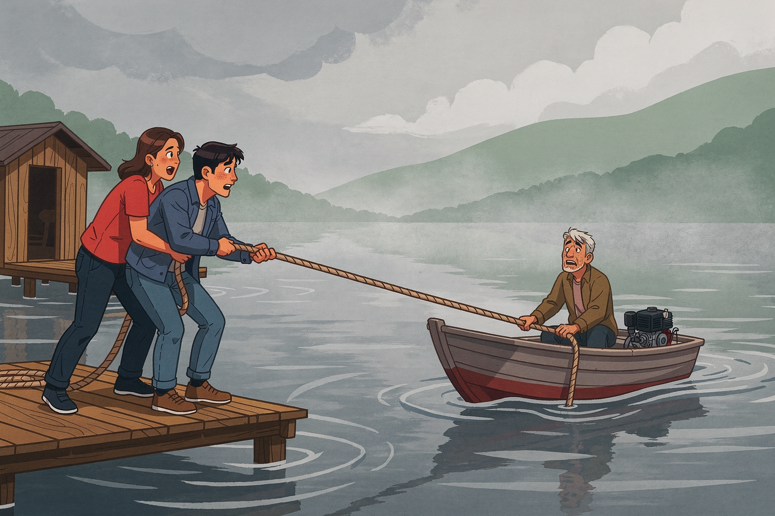 El rescate en la laguna