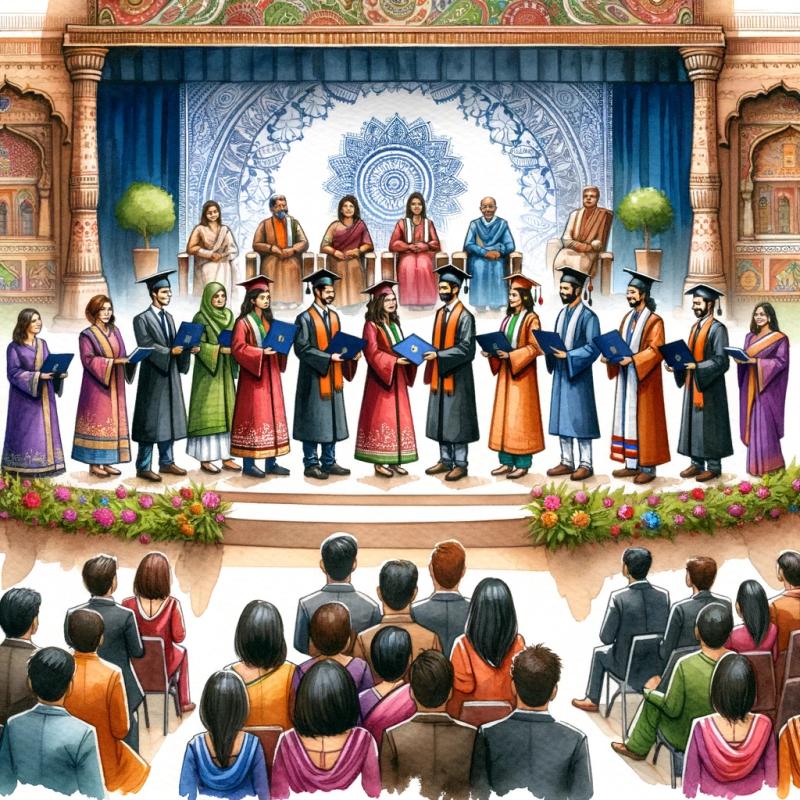 Graduation ceremonry- water colour