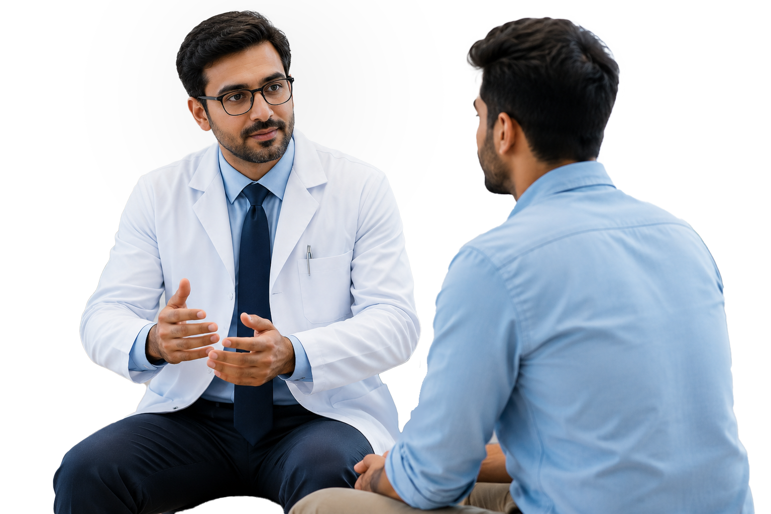 Doctor discussing treatment options with a patient during a medical consultation.