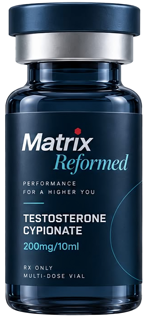 Testosterone Cypionate prescription vial labeled 200mg/10ml.