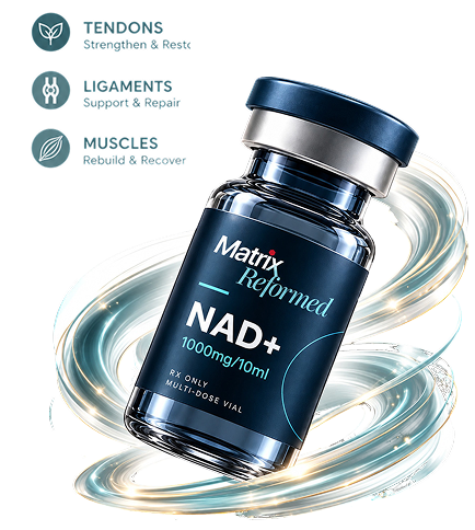Testosterone cypionate therapy vial with recovery and performance benefits illustration highlighting muscle recovery, tissue repair, strength enhancement, and ligament support