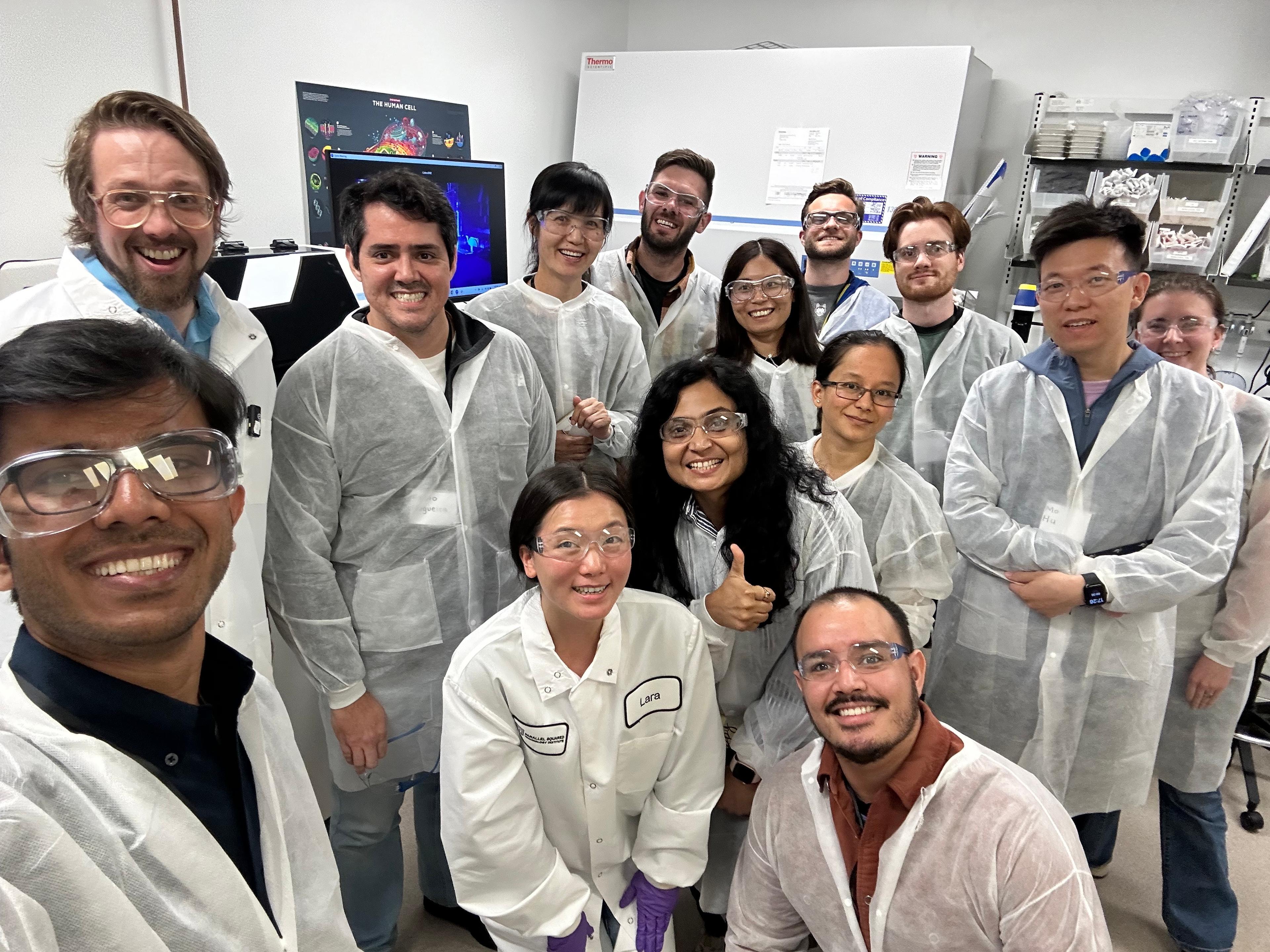 Josh Cantlon (top left) led participants through the single-cell sample preparation portion of the workshop. 