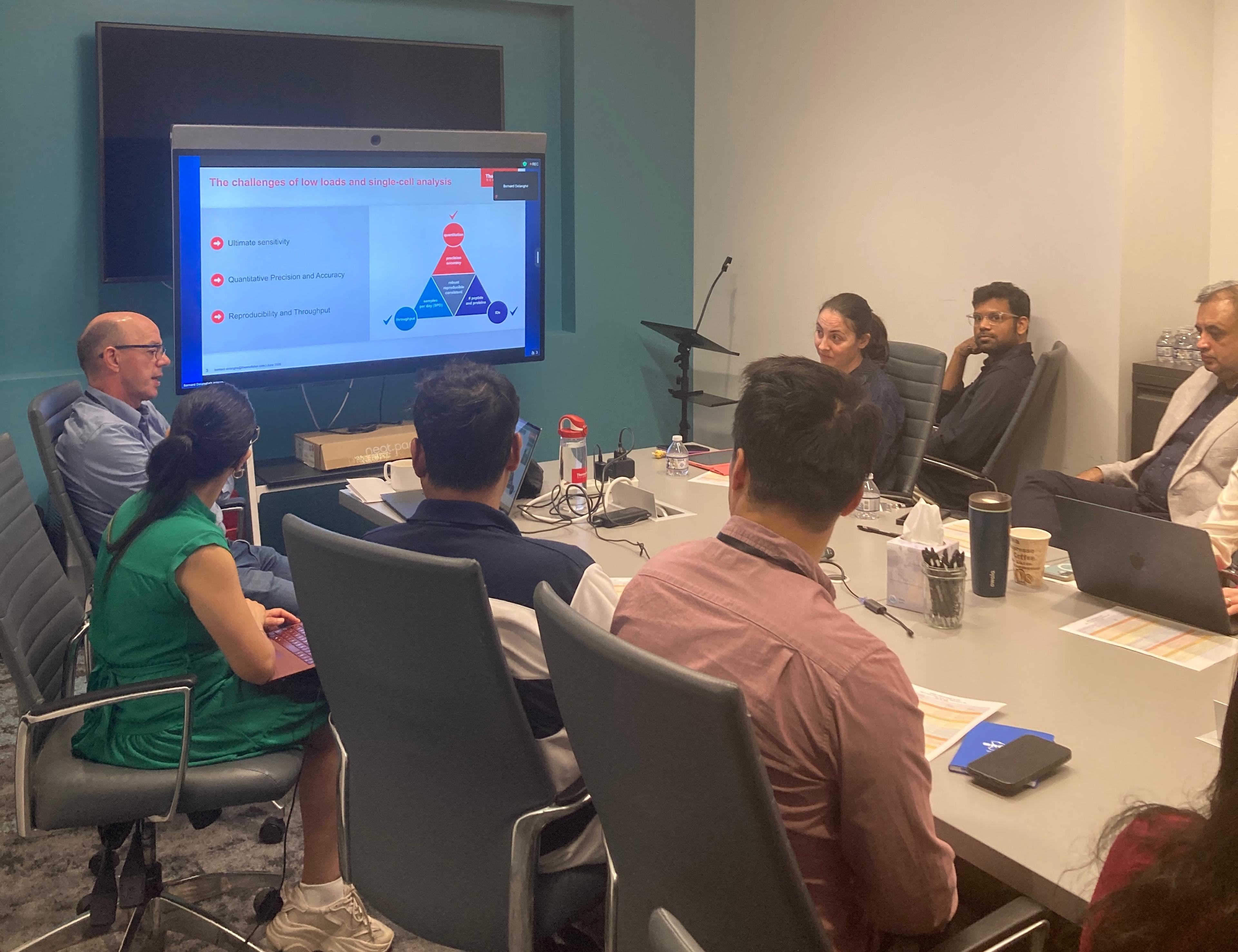 Bernard Delanghe leads participants through the unique challenges  of acquiring single cell data for analysis.