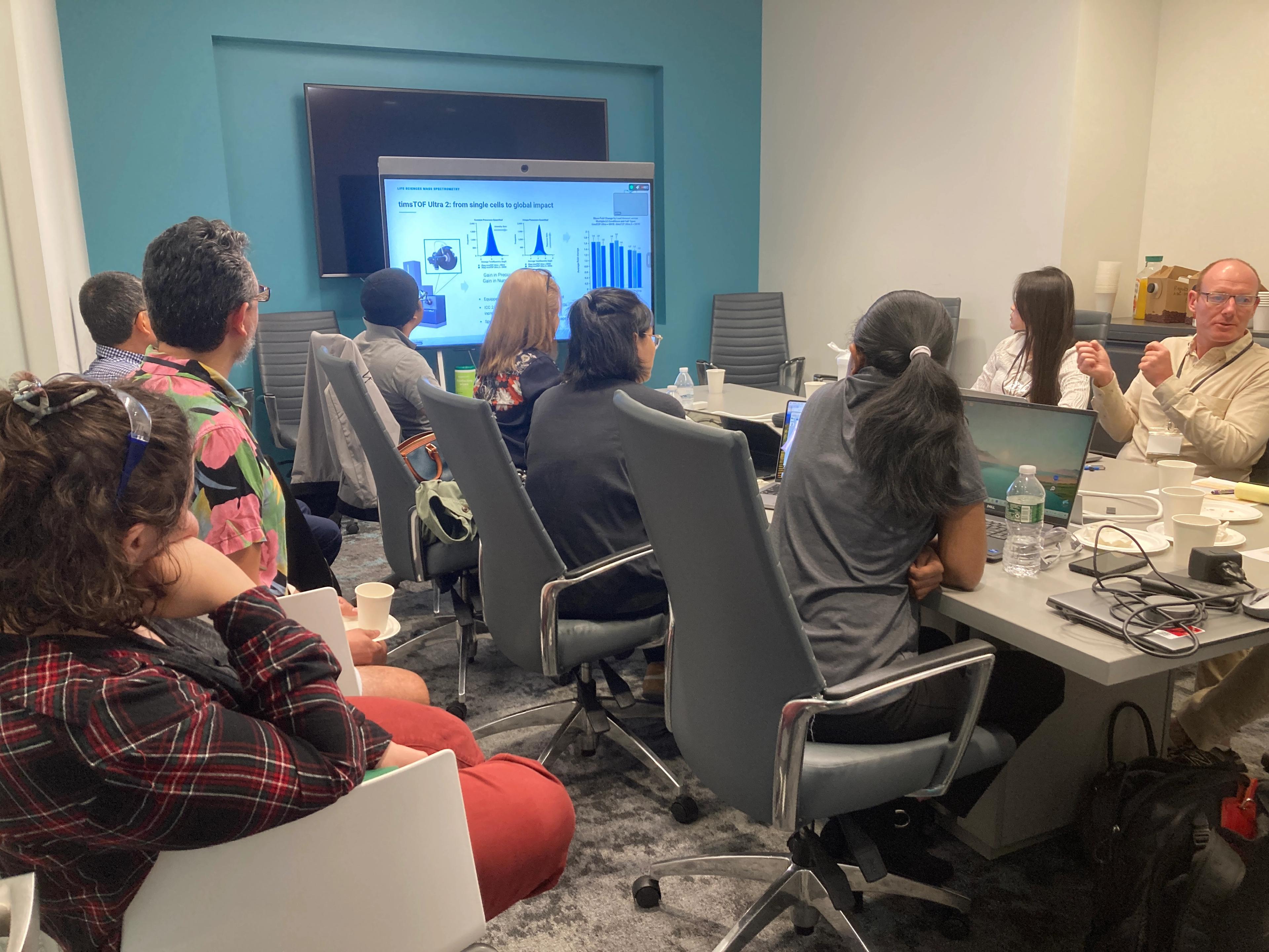 Participants learn about different kinds of mass spectrometers used for single cell proteomics, such as the timsTOF Ultra.