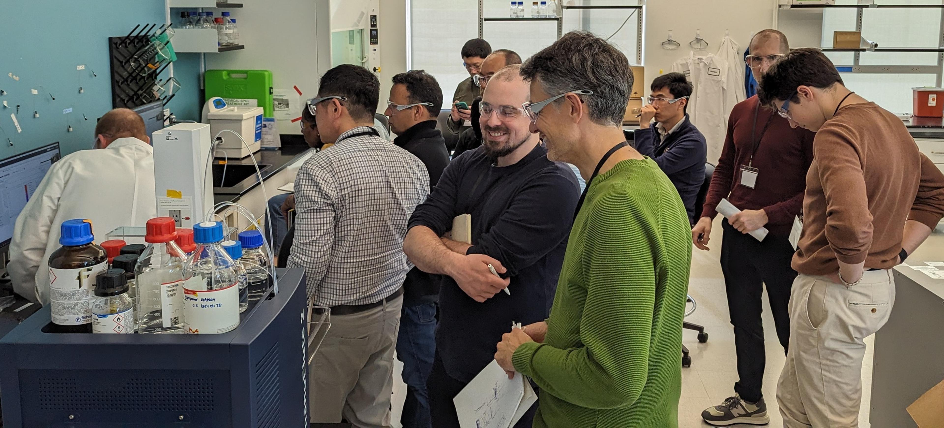 Participants learning about mass spectrometry.