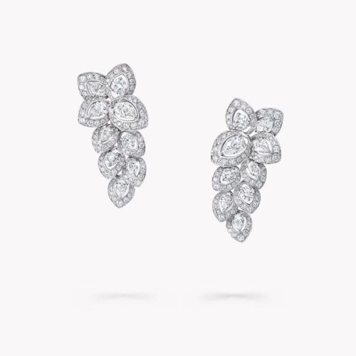Earrings Peony Diamond Drop