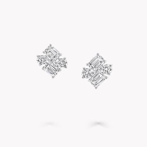 Earrings Emerald Cut and Round Diamond