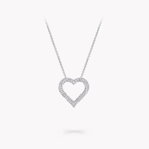 Pendant Spiral Heart Silhouette Pavé Diamond