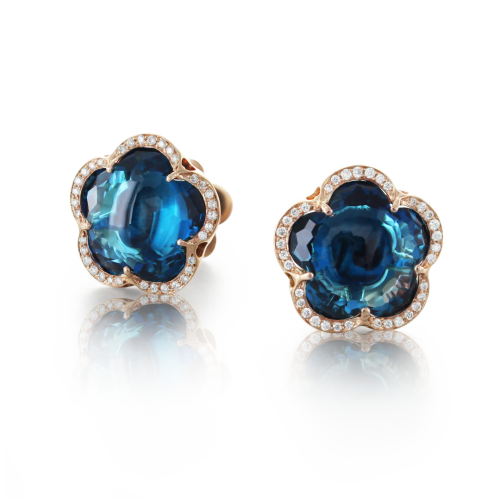 Earrings BON TON London BLUE Topaz 11MM