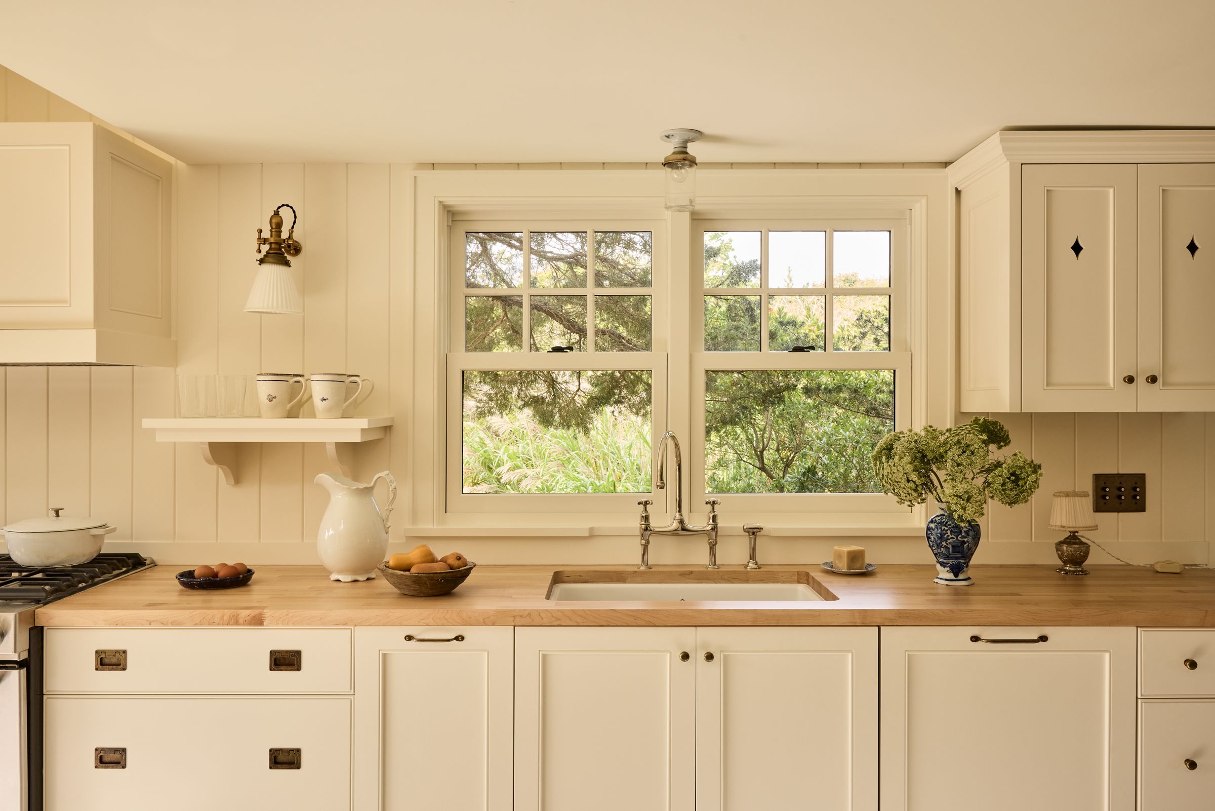 White painted cottage kitchen