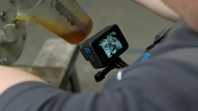 Operator recording a procedure on the shop floor