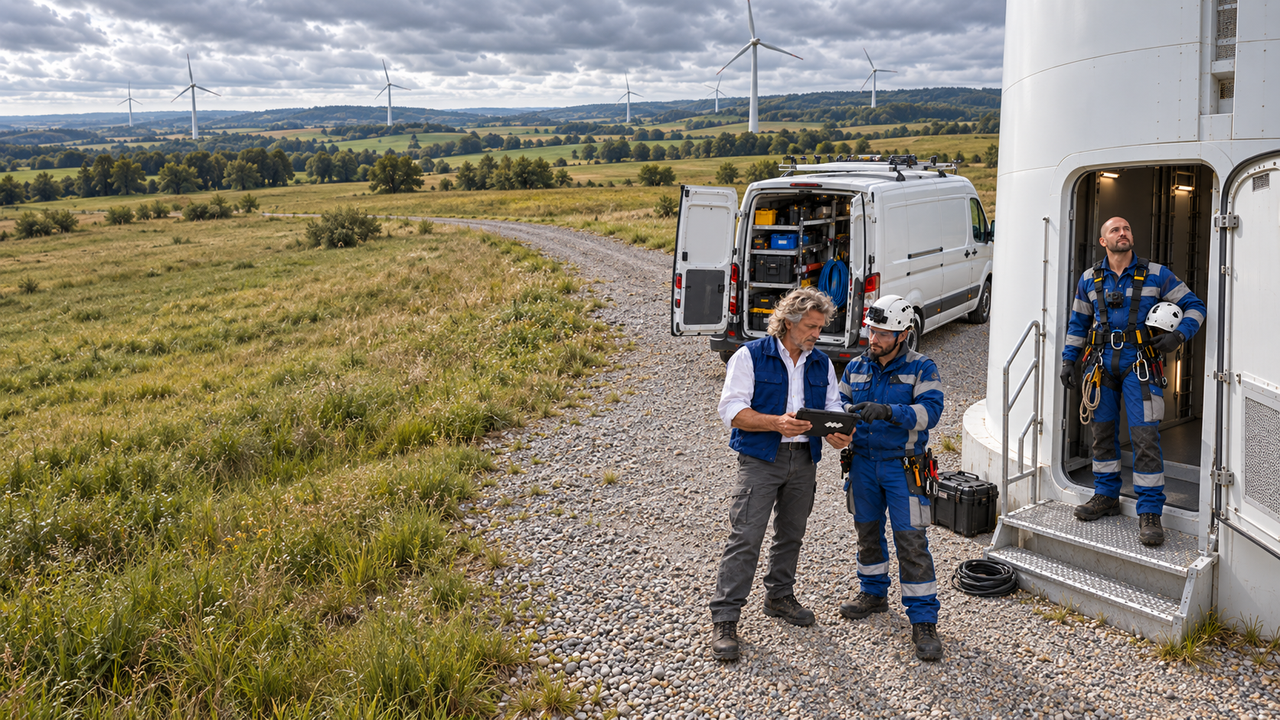 Wind energy technicians team
