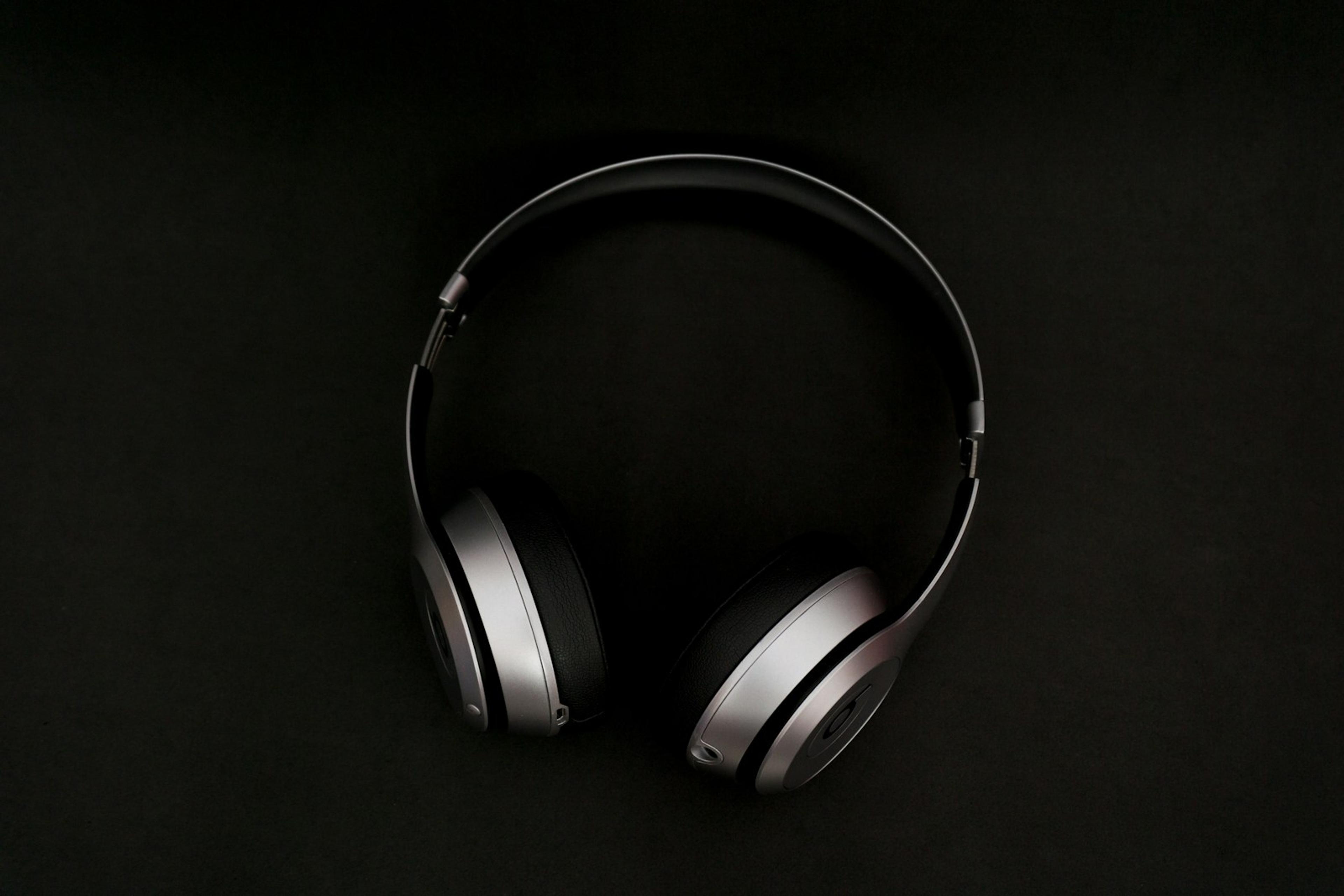 Wireless headphones on display