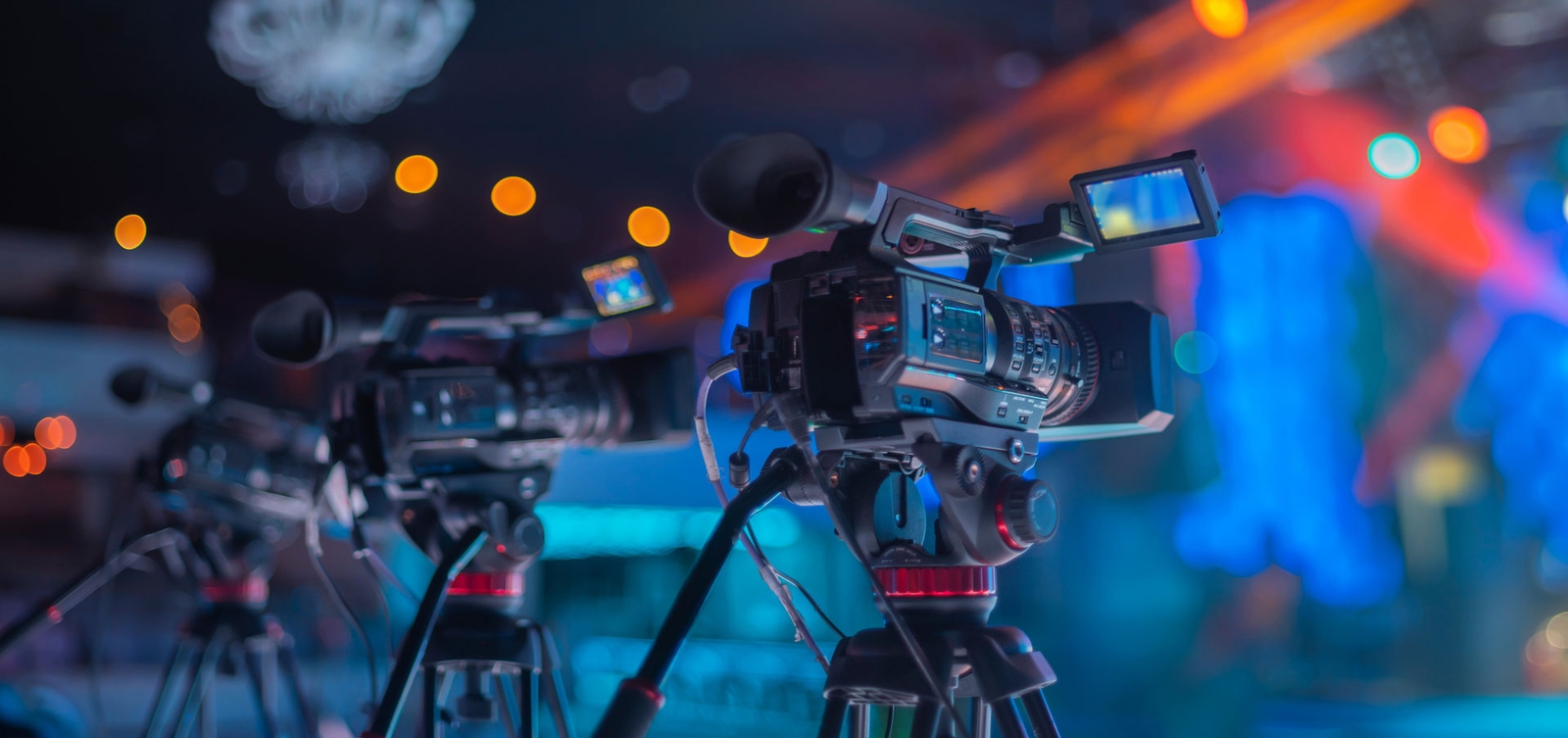 Professional cameras in a studio setting