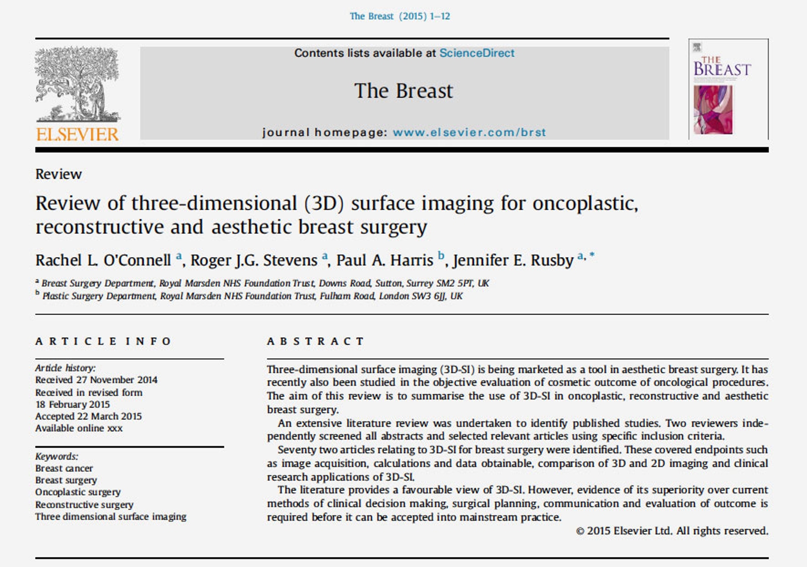 Published paper and abstract