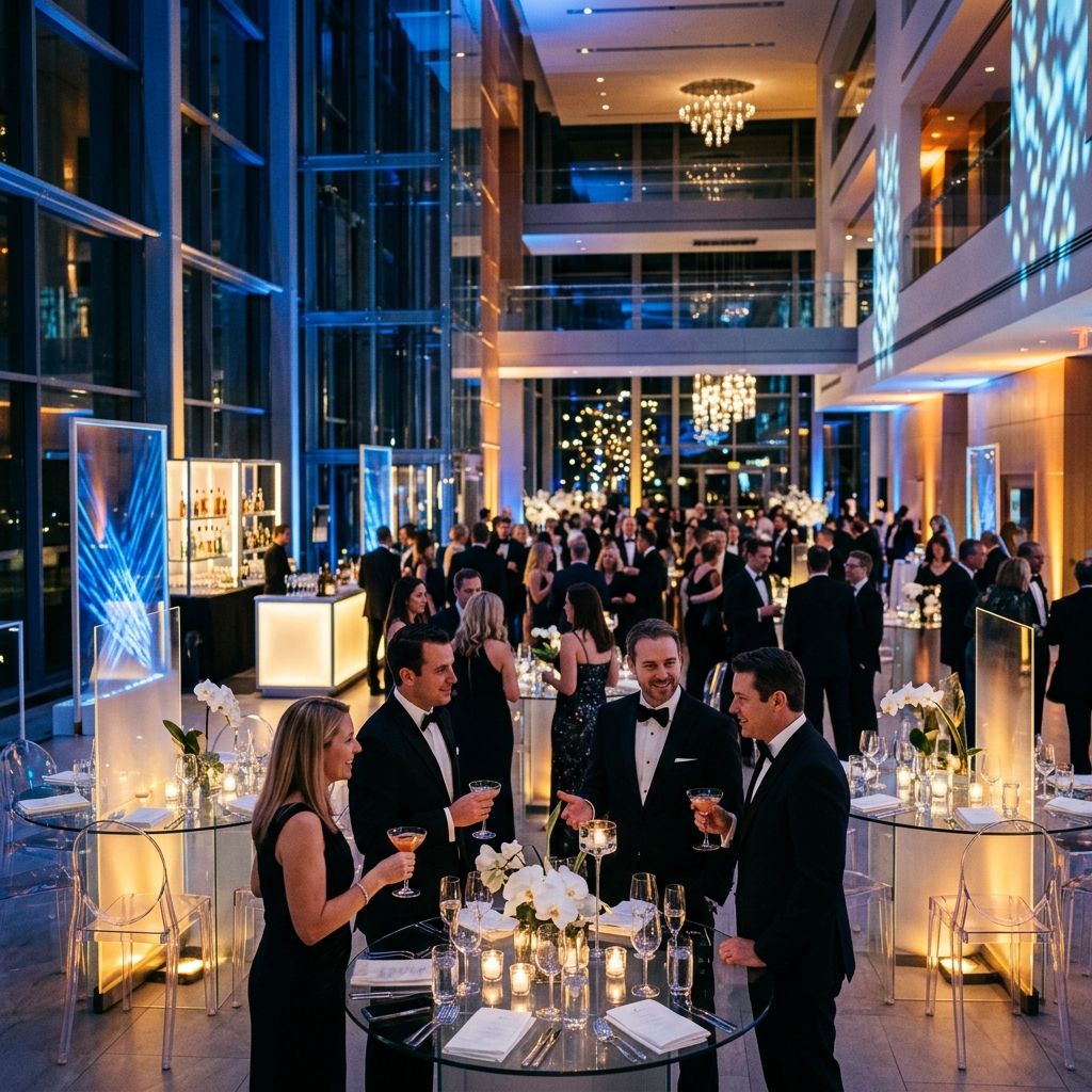 Participanti la un eveniment de brand intr-un spatiu modern luminat