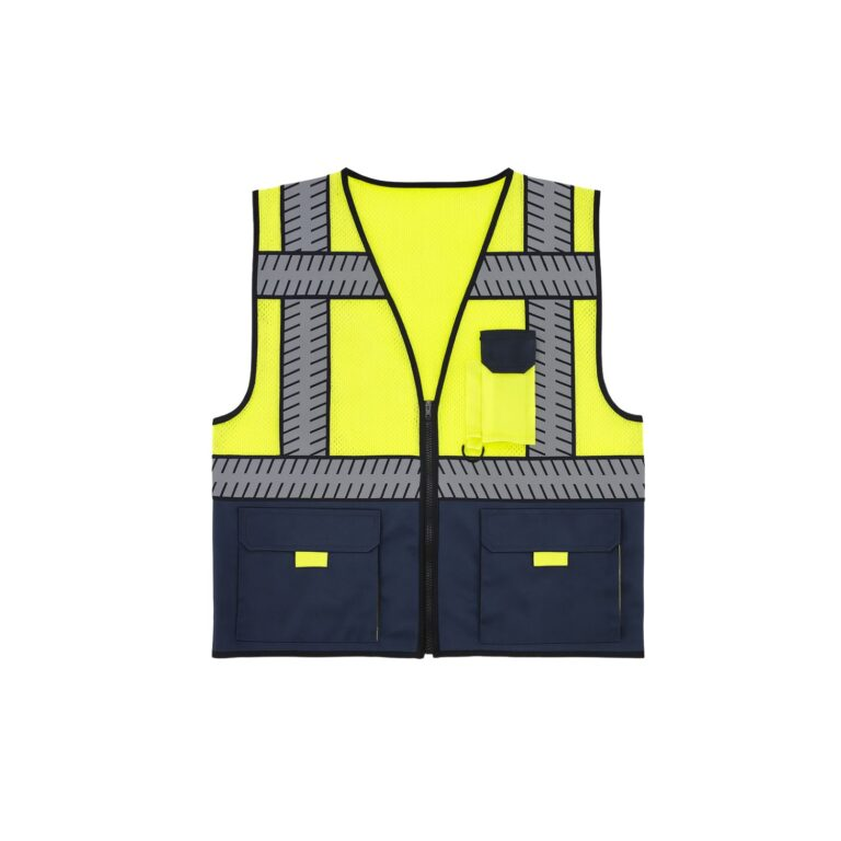 Gilet Oxford Bleu Jaune PV66 – Haute Visibilité & Praticité - Image 1