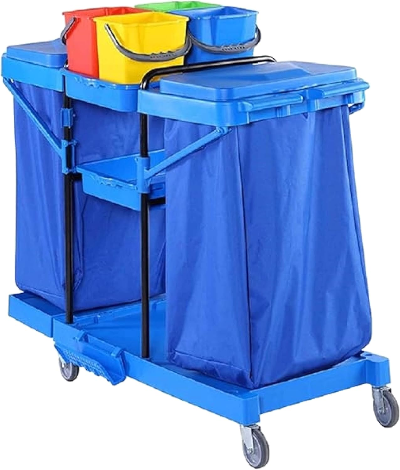 Chariot de nettoyage polyvalent 120L avec support sac, modulaire et robuste - Image 1