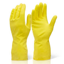 Gants de ménage jaunes – Protection chimique et confort - Image 1