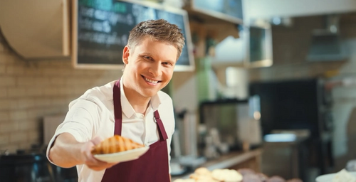 Bakery - getting a croissant