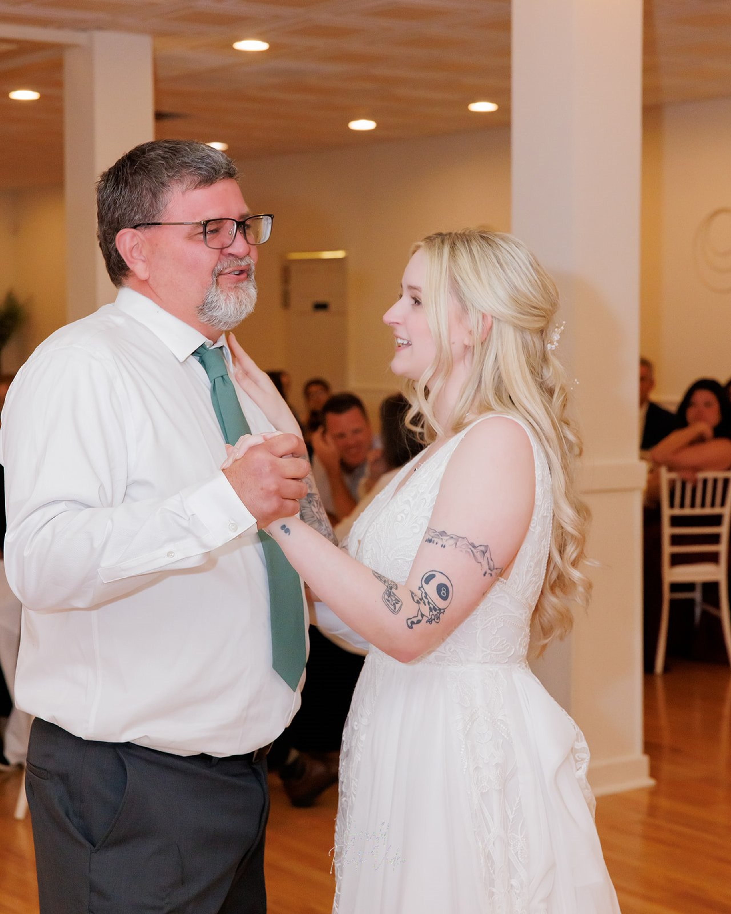 Father daughter dance at a wedding reception in Omaha