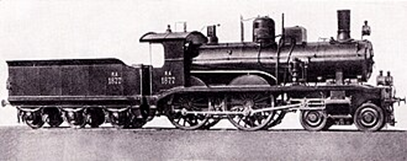 Locomotiva a vapore serie 180bis della Rete ferroviaria Adriatica utilizzata nel tratto italiano Foto di repertorio da Internet