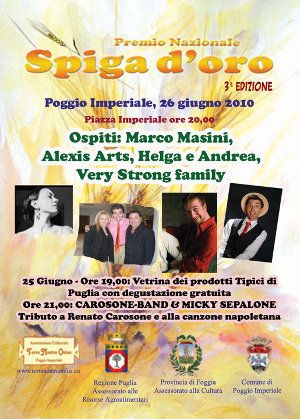Immagine da “Il 26 giugno a Poggio Imperiale la terza edizione del Premio “Spiga d’Oro” 2010”