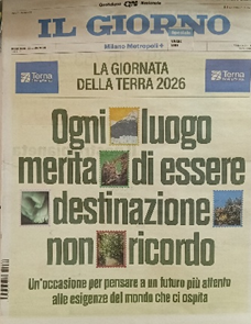 Prima pagina de “Il Giorno” del 22 aprile 2026