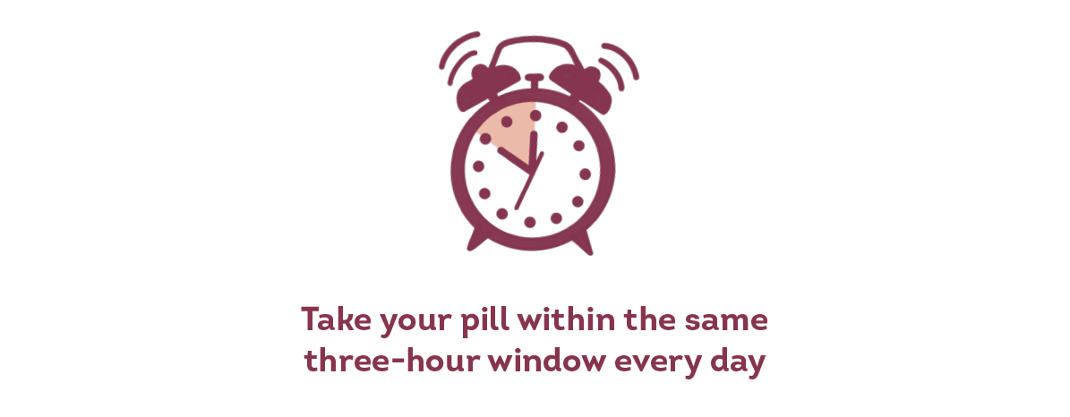 Take your pill within the same three-hour window every day