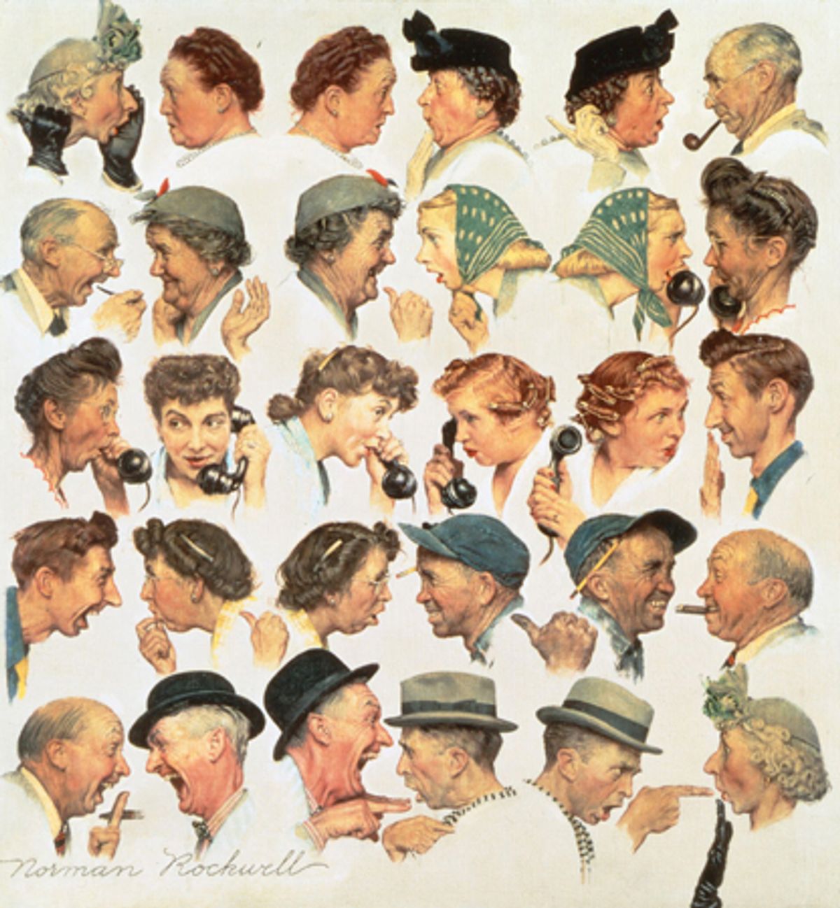 Norman Rockwell's The Gossips.