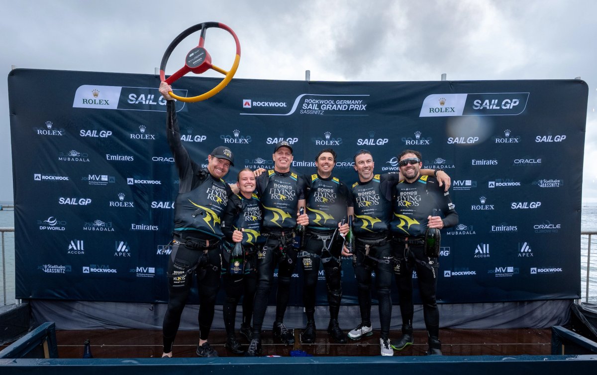 Australia's Bonds Flying Roos SailGP team on the podium