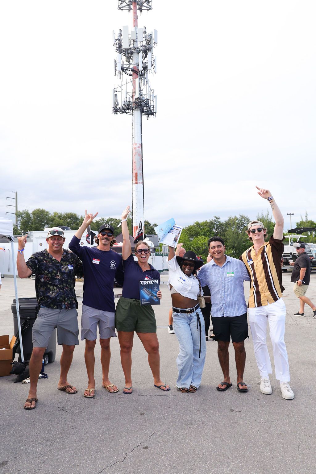 Guests networking at The Triton's Crew, Captains & Connections event at Nautical Ventures Marina.
