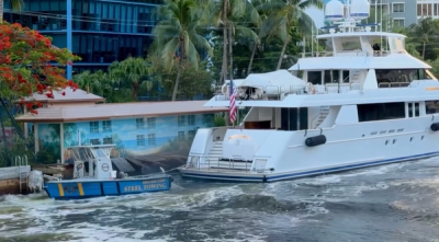 M/Y Determination Crashes Into Dock Along Fort Lauderdale’s New River