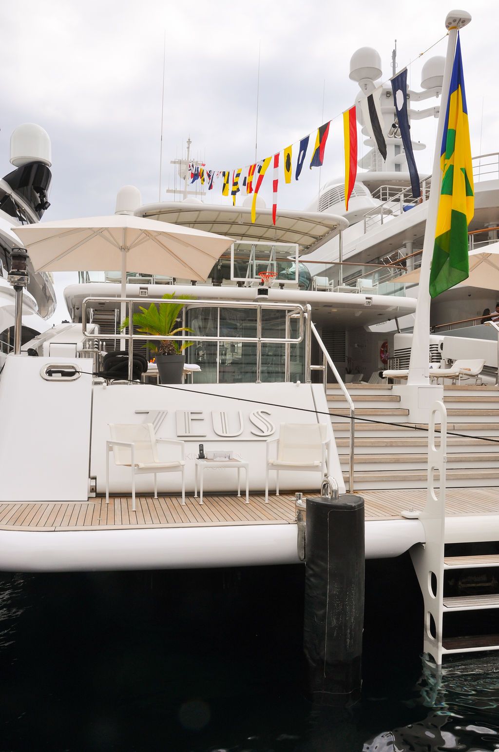 Yachts and crew on the docks at the 2026 Monaco Yacht Show in Port Hercule, Monaco.