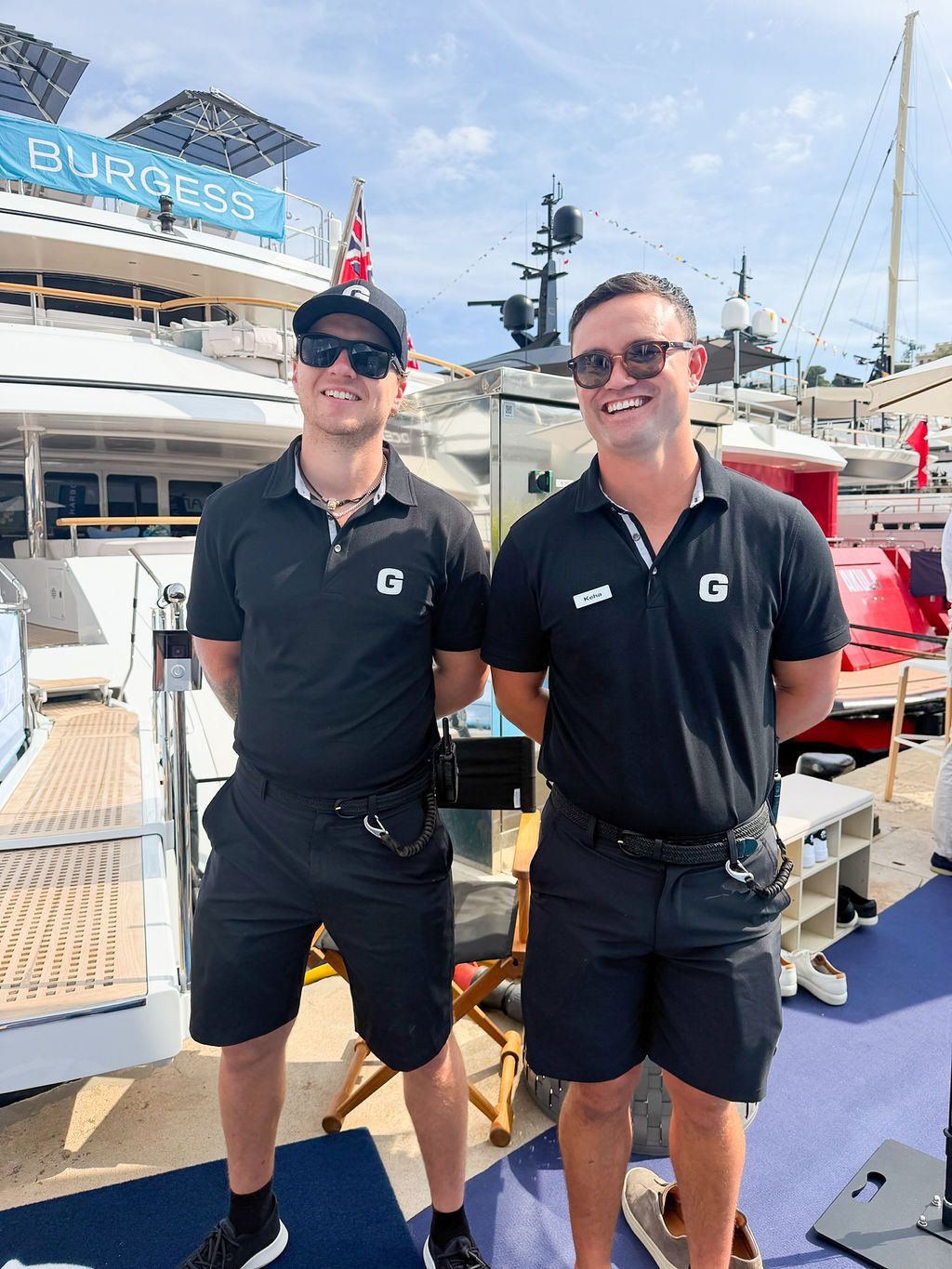 Yachts and crew on the docks at the 2026 Monaco Yacht Show in Port Hercule, Monaco.