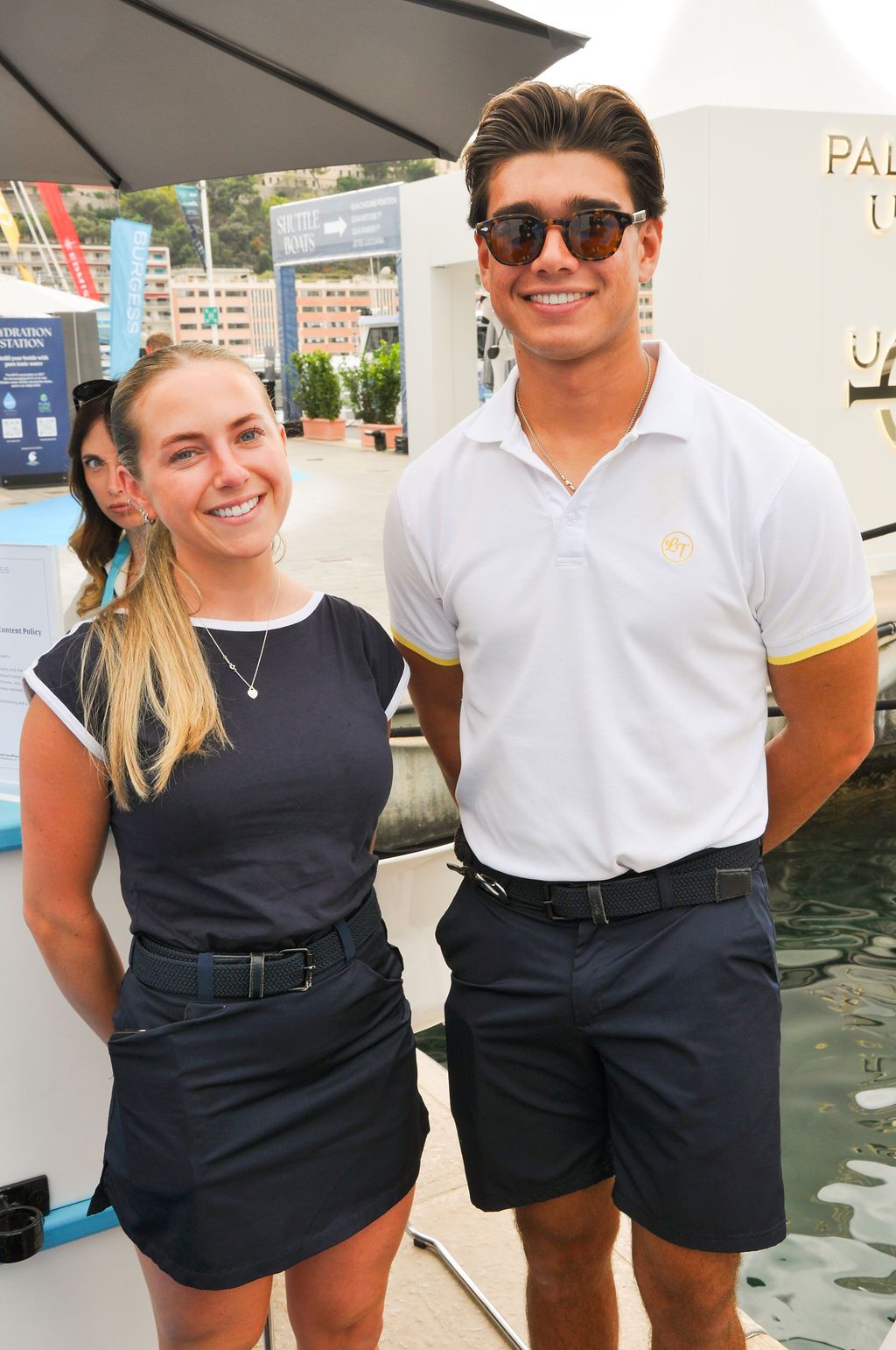 Yachts and crew on the docks at the 2026 Monaco Yacht Show in Port Hercule, Monaco.