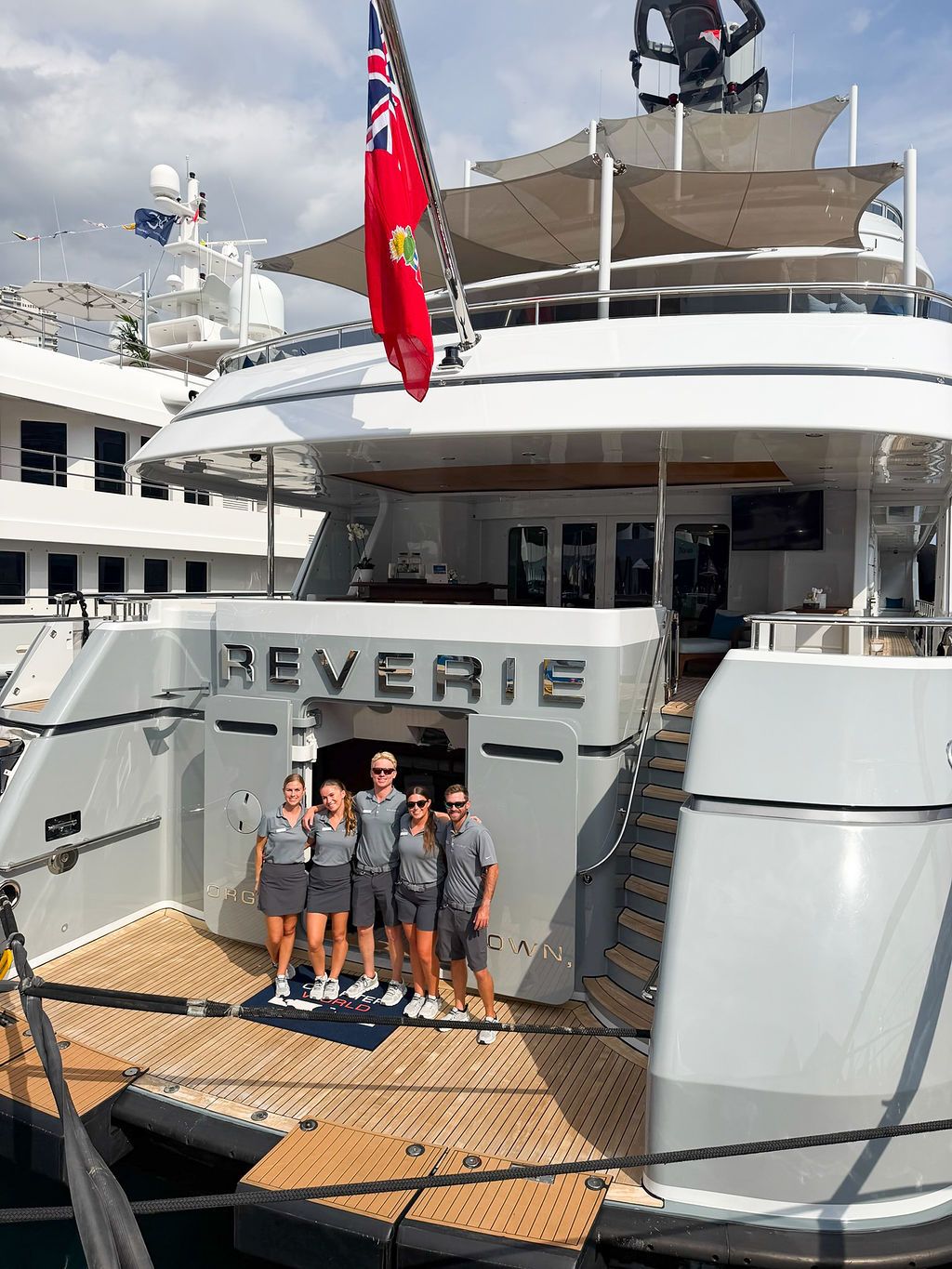 Yachts and crew on the docks at the 2026 Monaco Yacht Show in Port Hercule, Monaco.