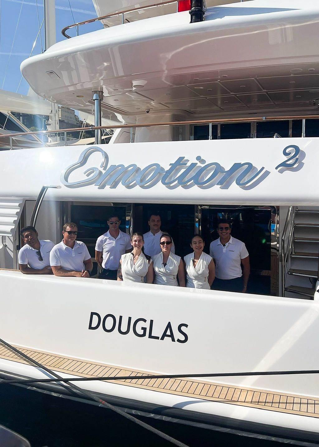 Yachts and crew on the docks at the 2026 Monaco Yacht Show in Port Hercule, Monaco.