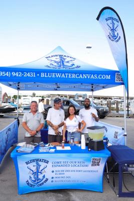 Guests networking at The Triton's Crew, Captains & Connections event at Nautical Ventures Marina.