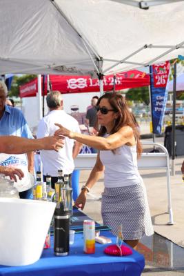 Guests networking at The Triton's Crew, Captains & Connections event at Nautical Ventures Marina.
