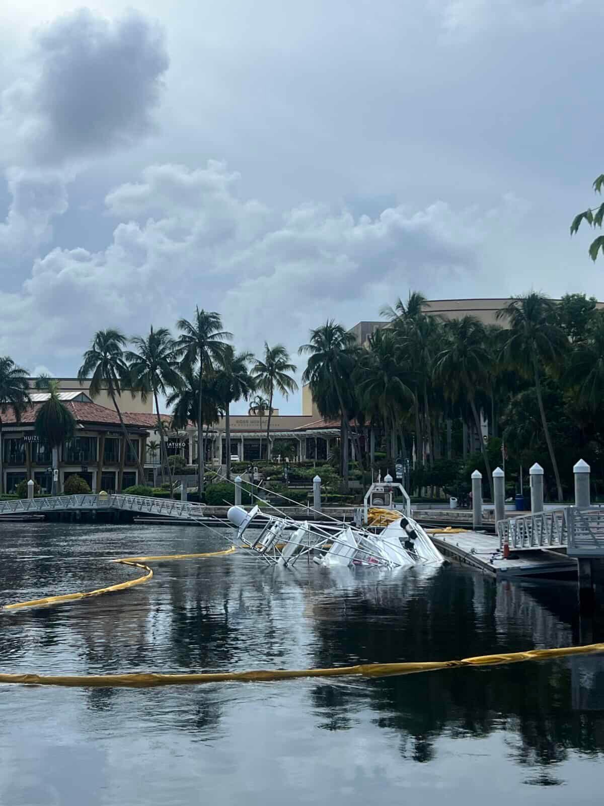 Yacht Partially Sinks in Fort Lauderdale’s New River