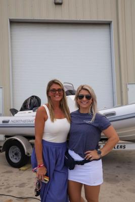 Guests networking at The Triton's Crew, Captains & Connections event at Nautical Ventures Marina.