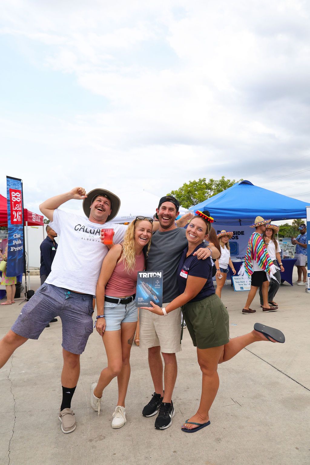 Guests networking at The Triton's Crew, Captains & Connections event at Nautical Ventures Marina.