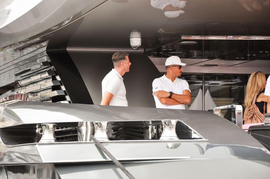 Yachts and crew on the docks at the 2026 Monaco Yacht Show in Port Hercule, Monaco.