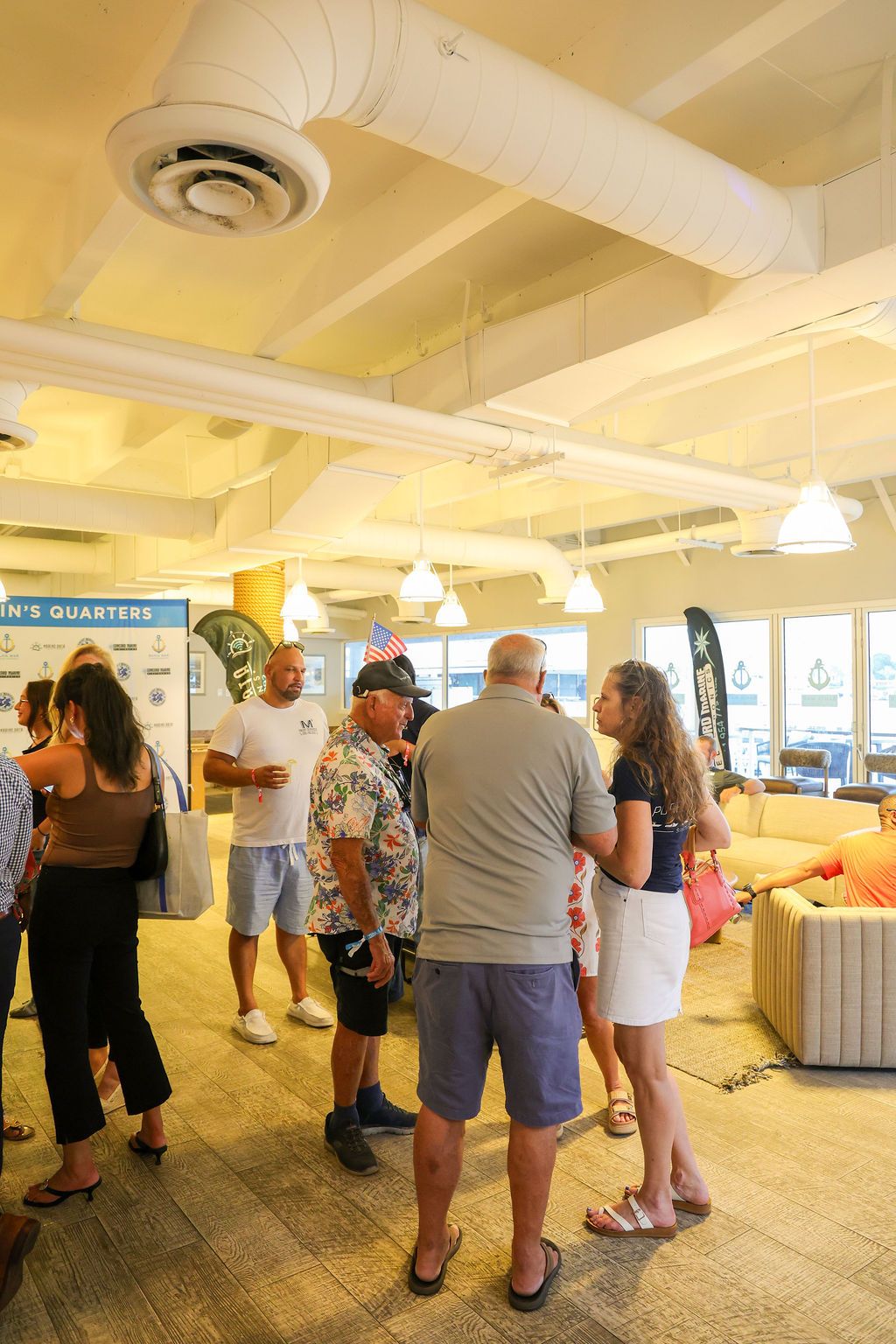 Guests and exhibitors at The Triton's Fall Triton Expo at Bahia Mar Yachting Center.