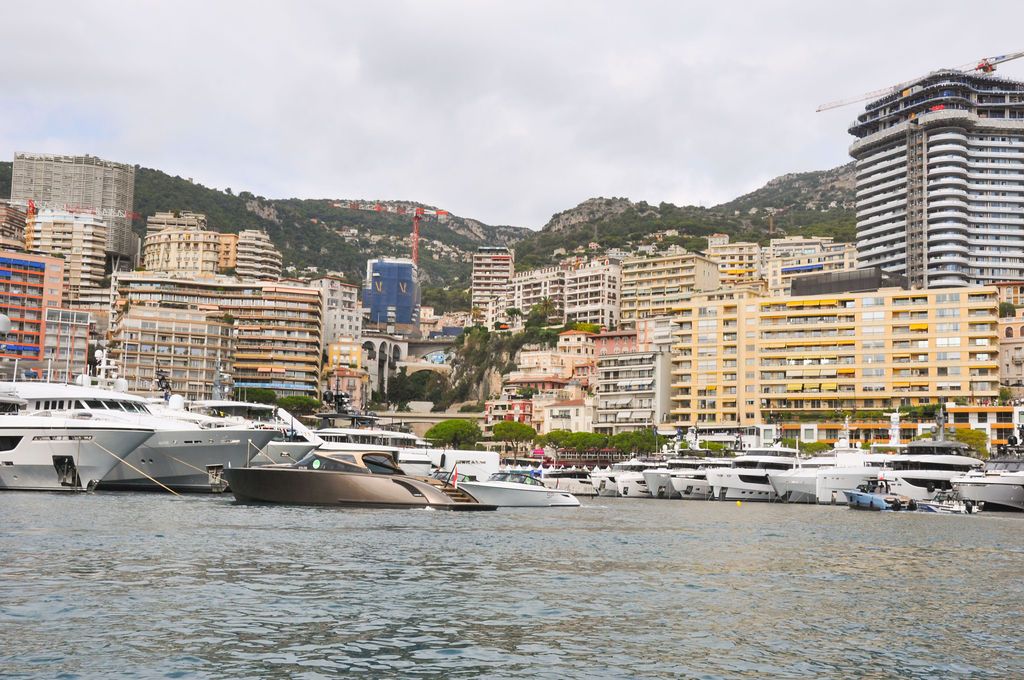 Yachts and crew on the docks at the 2026 Monaco Yacht Show in Port Hercule, Monaco.