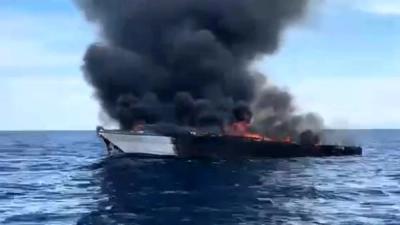 Four Crew Rescued After M/Y Jason Catches Fire off Romblon