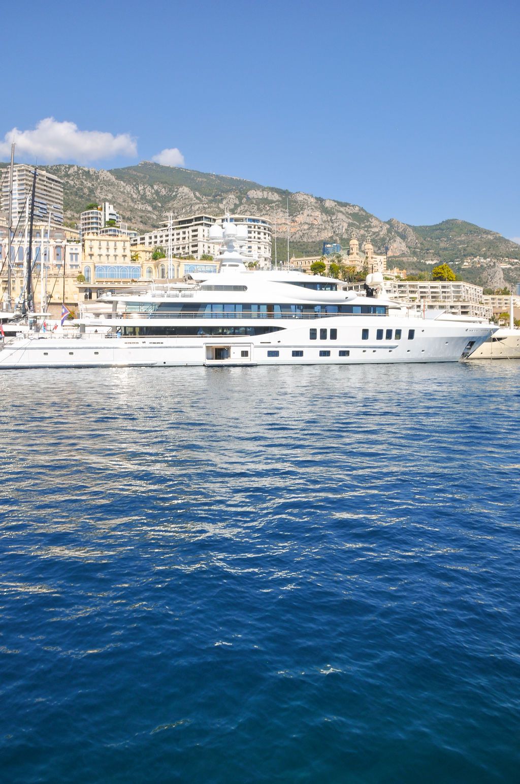 Yachts and crew on the docks at the 2026 Monaco Yacht Show in Port Hercule, Monaco.